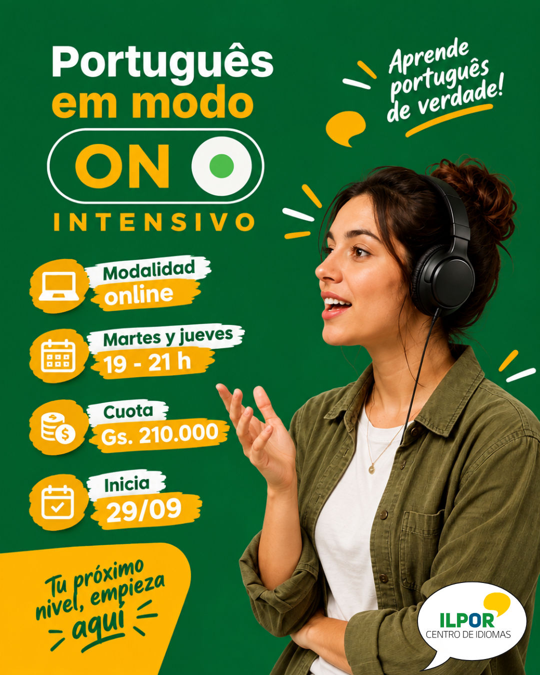 Portugués intensivo ONLINE